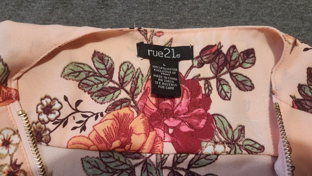 Peach Floral Rue21 Blouse 