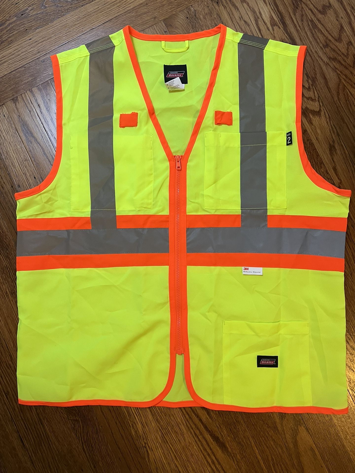 Dickies Hi-Vis Synthetic Vest 3M Scotch kite Reflective Taping ANSI Class 2