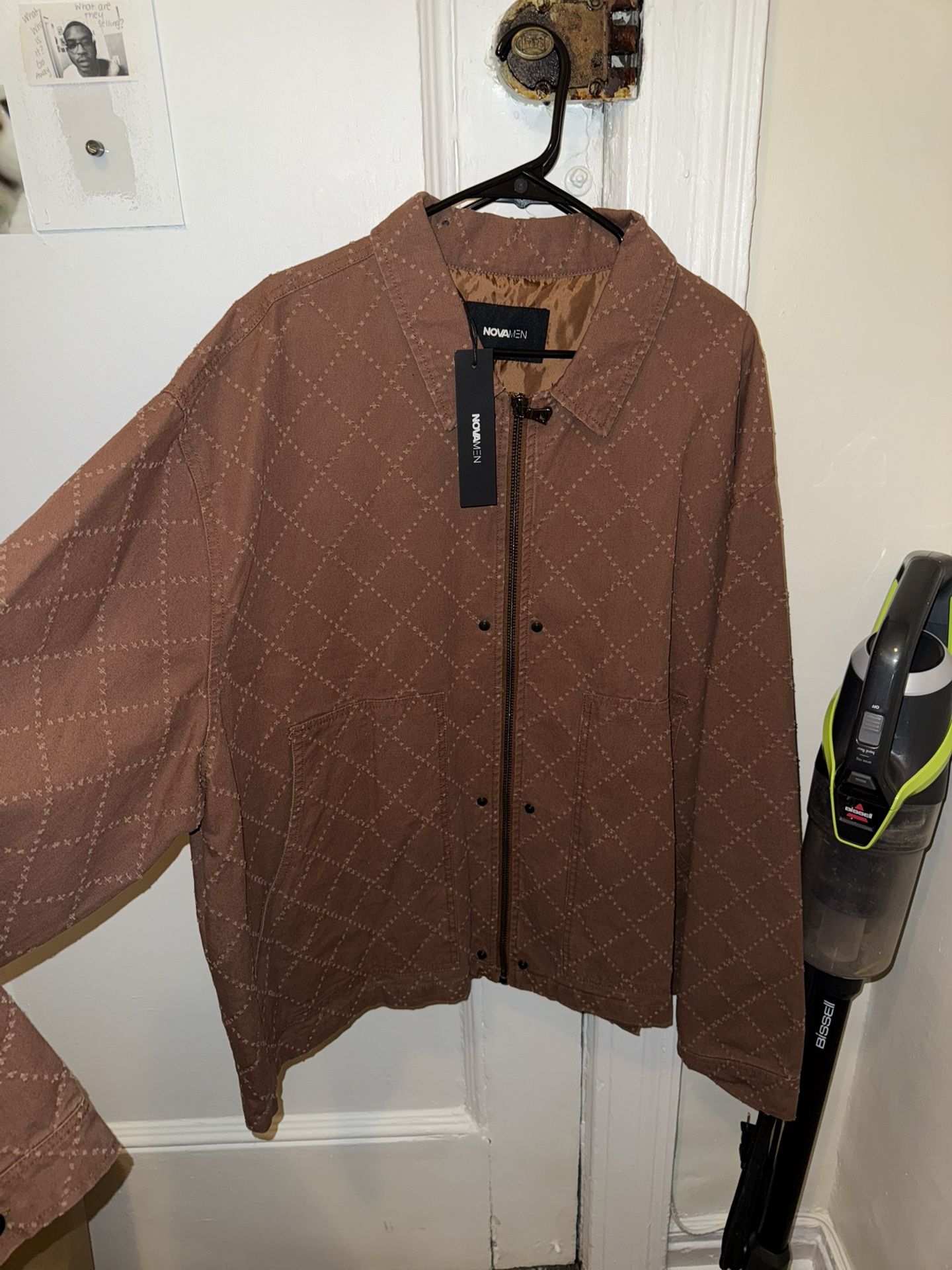 Men’s Brown Denim Pattern Jacket