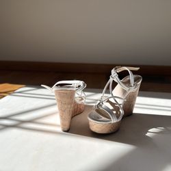 White Wedge Sandals - Women’s 5.5