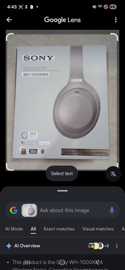 Sony WH-1000xM4 noise canceling headphones (box not included)