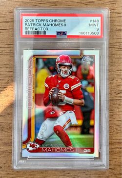 2025 Topps Chrome PATRICK MAHOMES #148 Refractor PSA 9 Mint Chiefs LOW POP