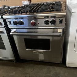 Wolf 30”Wide All Gas Range Stove In Stainless Steel 