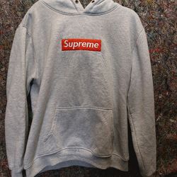 Supreme Box Logo Hooded Sweatshirt Hoodie GREY XXL Made In USA