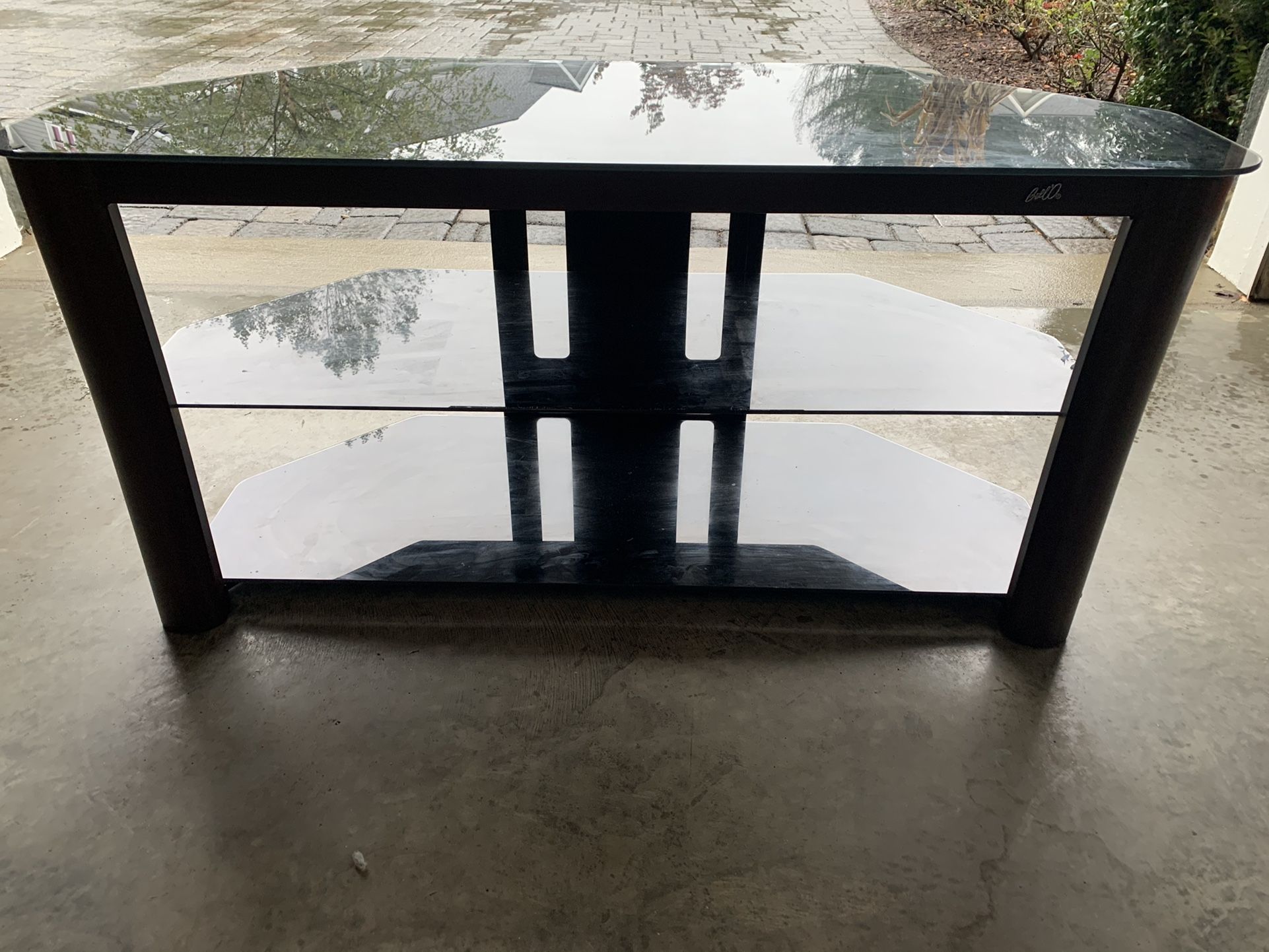 TV Table With Glass Shelves