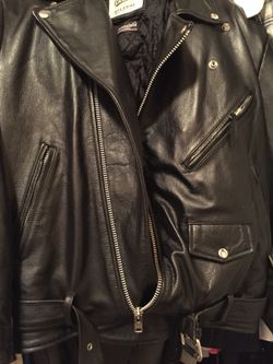 Heavy real leather jacket for sale——- size Large