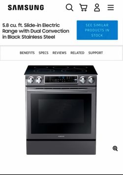Samsung 30” Electric Range Black Stainless Steel-NEW