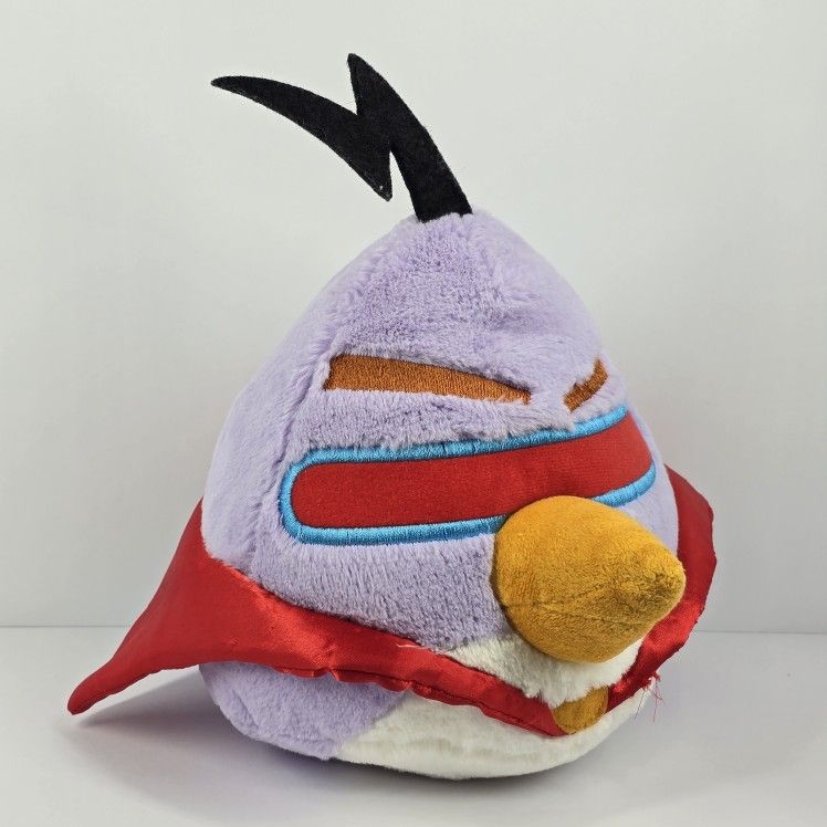 2012 Angry Birds Space Lazer Bird Chuck Purple Plush 8" No Sound Stuffed Animal