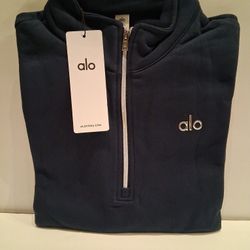 Alo  1/4 Zip Pullover Navy  Unisex Size M