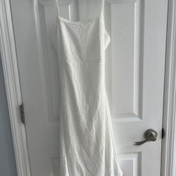 XS Olivia Rae Popcorn White Dress polyester and spandex 