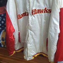 Vintage Hardwood Classics Atlanta Hawks Satin Bomber Jacket