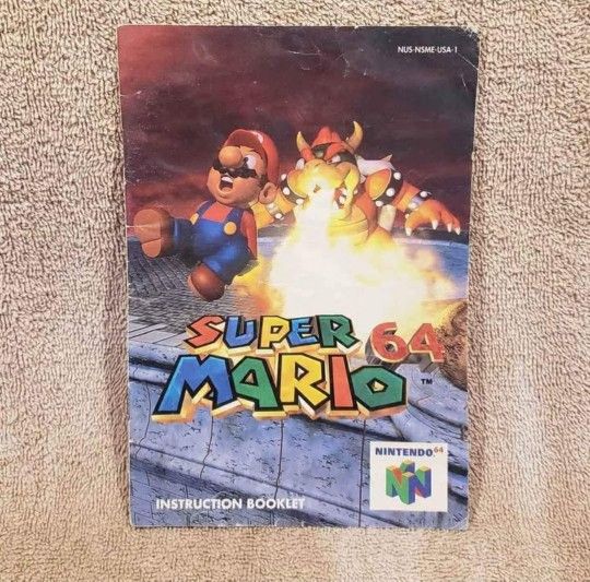 SUPER MARIO 64 (1996 N64) *INSTRUCTION BOOKLET ONLY* NINTENDO BROS 3D VIDEO GAME CARTRIDGE