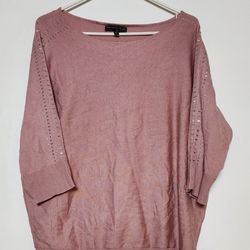Women's Pink Sparkle Sleeve Knit Top Size XL