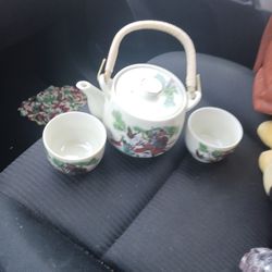 Asian Teapot and 2 Cups