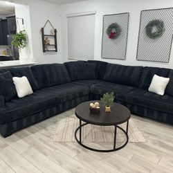 Huge Dark Grey Rawcliffe Sectional Couch