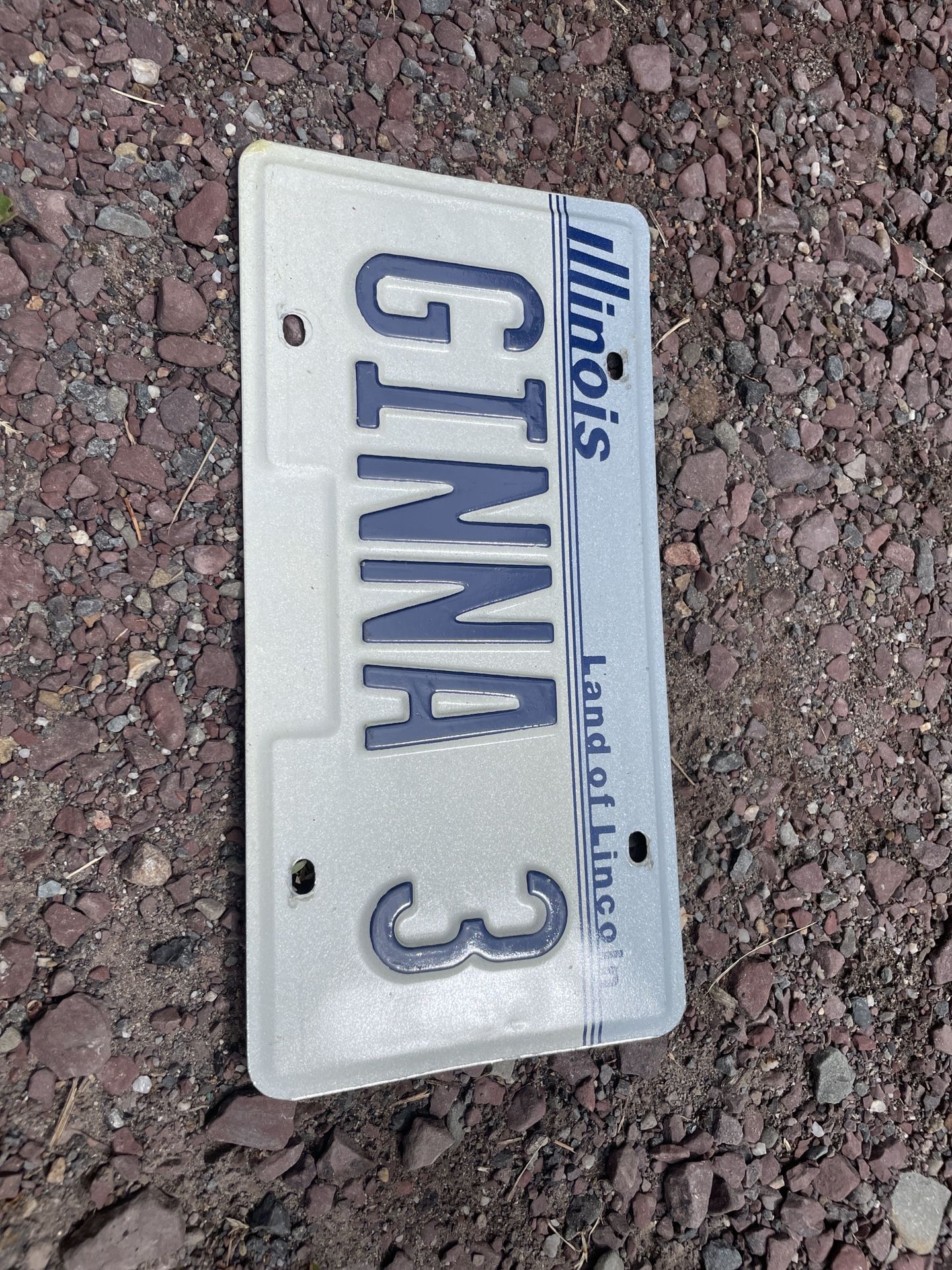 Illnois Ginna 3 License Plate