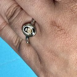 Santo Toribio Romo picture ring silver steel ring sizes