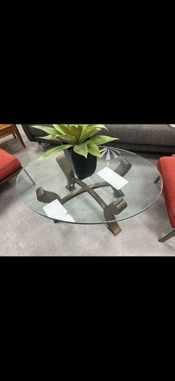 Glass Oval Coffee Table 