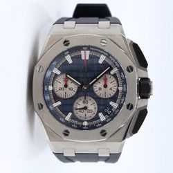 Audemars Piguet Royal Oak Offshore Titanium Blue Dial Chronograph 26420TI.OO.A027CA.01