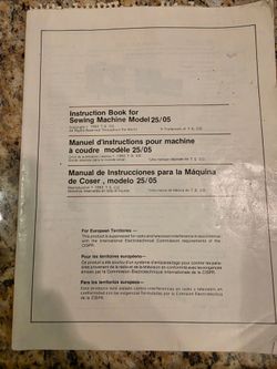 Singer Sewing Machine Model 25/05 Instruction Manual