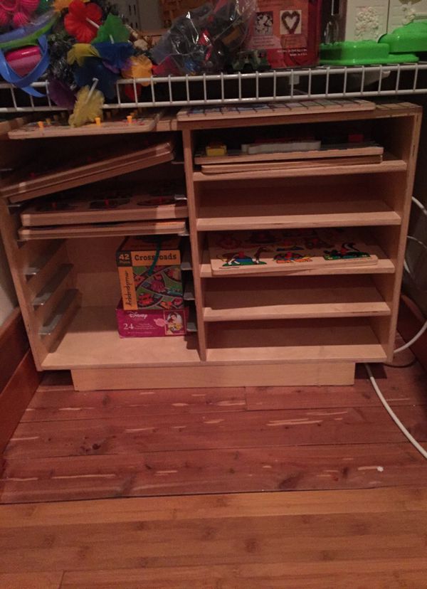 Solid Wood Handmade Wood Puzzle Or Craft Cabinet For Sale In San