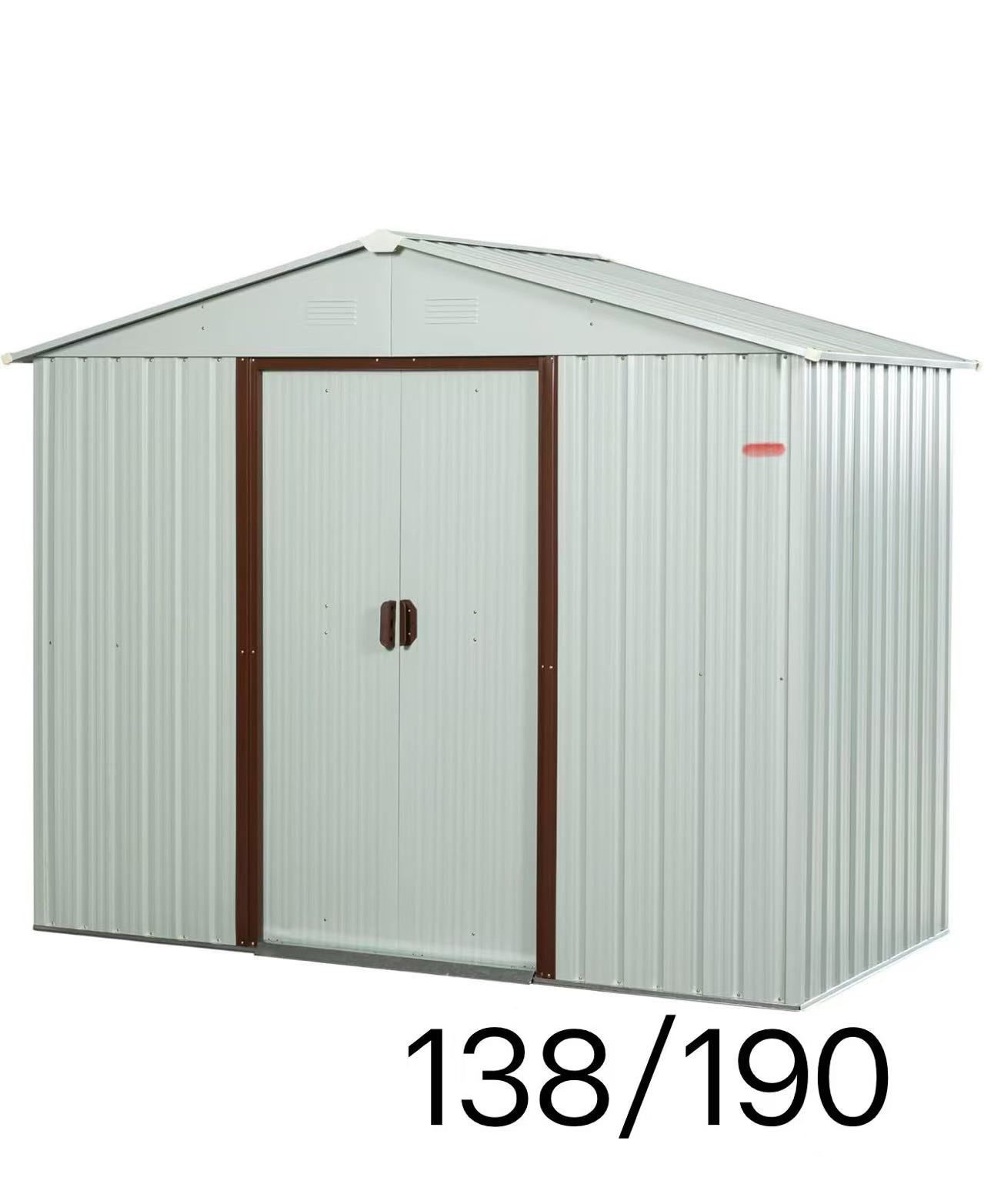 8x4 ft Outdoor Metal Storage Shed with Sliding Door, Garden Tool Shed with Foundation, for Backyard, Patio, Garage, Lawn,m