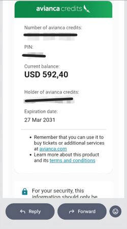 Avianca Airline Credits