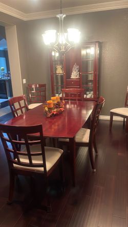 Dining room table and China hutch