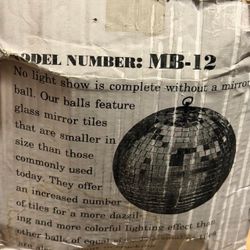 Vintage MB-12 Disco Ball with Glass Mirror Tiles