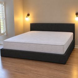 Estructura de cama tamaño King con colchón, totalmente nueva