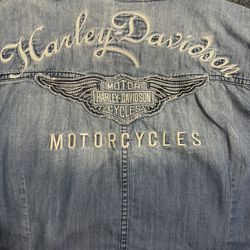 Harley Davidson Blue Jean Button Up Shirt