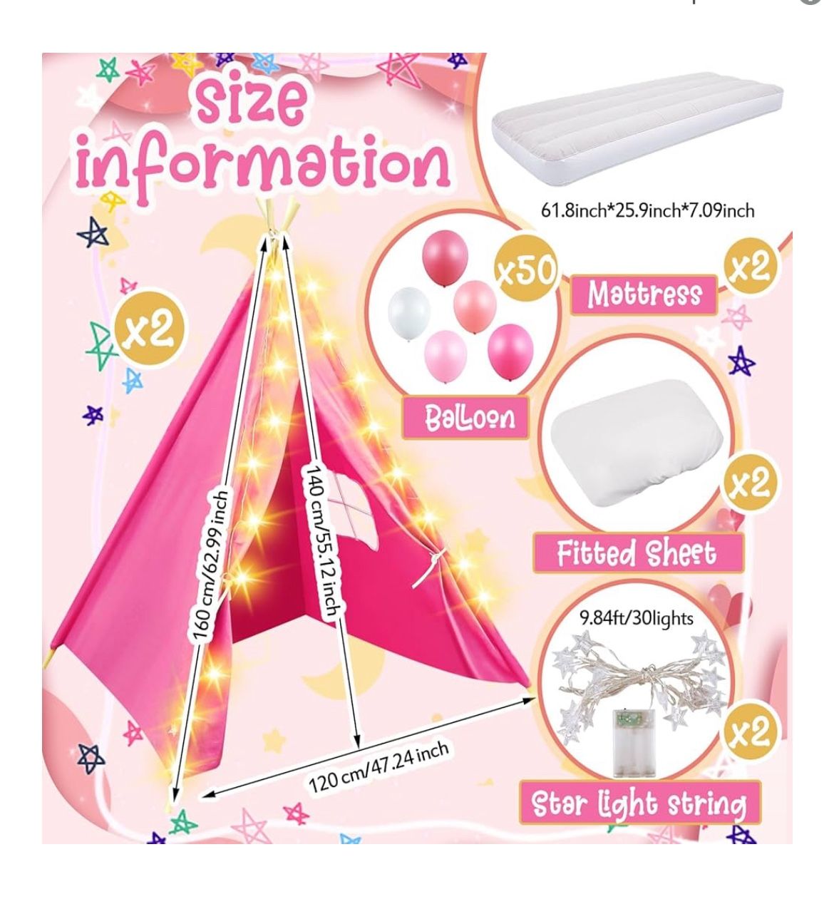 Kids Tent And Mattress Set Of 2
