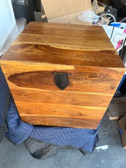 Solid wood heavy duty storage cube with metal handles on sides and latch in front to lock your items $25 each or 2 for $40