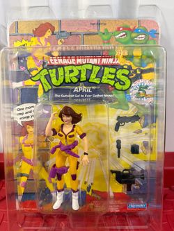Vintage TMNT April Unpunched MOC W/Protector