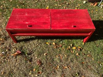 Reclaimed wood coffee table with storage
