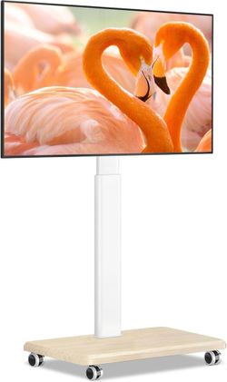 TVON Rolling TV Stand for 32 to 65in White