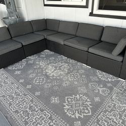 Patio Furniture Grey Sectional 