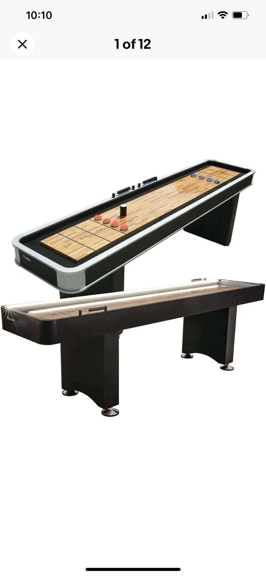 Shuffleboard Table Game 9’ Long. Like new. Poly Coated Surface.  
