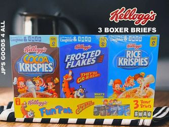 Swag Kellogg's Fun Pak 3 Boxer Briefs Frosted Flakes,Cocoa Rice Krispies S  for Sale in Long Beach, CA - OfferUp