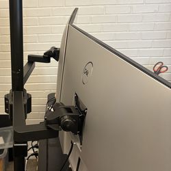 Heavy duty floor mount dual monitor stand - 6ft pole - heavy