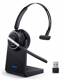 🎧 Wireless Bluetooth Headset w/ Noise Cancelling Mic & Charging Dock