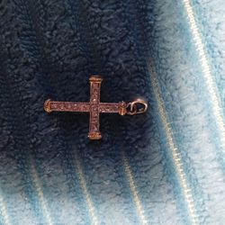 Sterling Silver Cross Pendant CZ