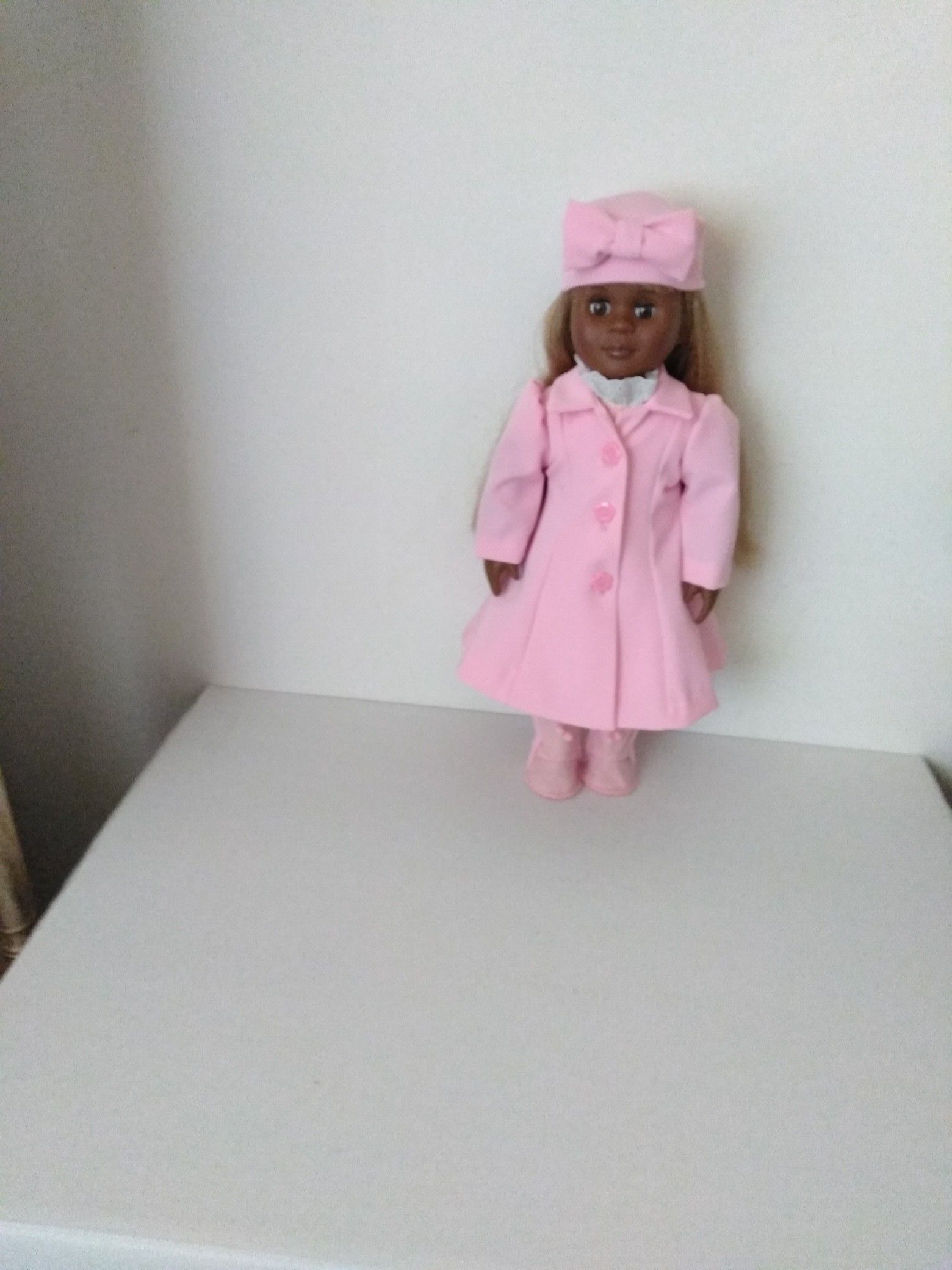 Beautiful Little Pink Coat And Matching Hat Fits 18"Dolls