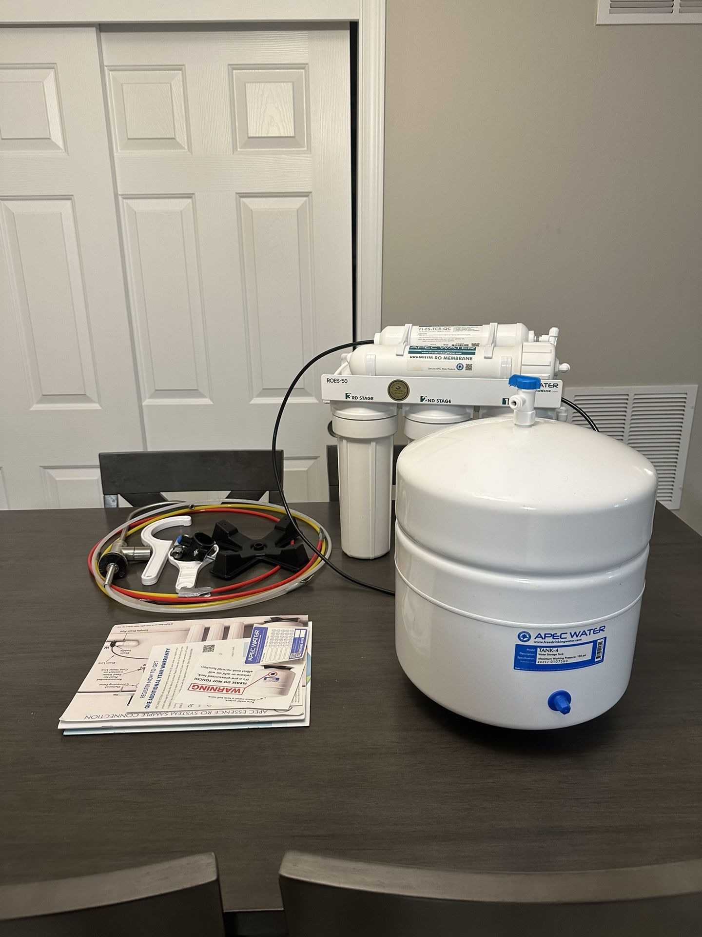 APEC Water Systems ROES-50 Essence Series Top Tier 5-Stage Certified Ultra Safe Reverse Osmosis Drinking Water Filter System, 50 GPD