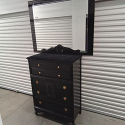 Black And Gold Vintage Chest Dresser 