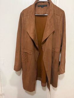 Hyfve Faux Suede Open Front Coat Size M