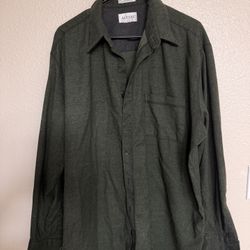 Alfani Button Up Shirt Dark Green Long Sleeve Mens Large XL  