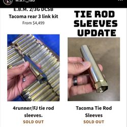 Warfab Tierod Sleeves Tacoma 3rdgen 