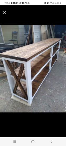 NEW CUSTOM MADE 8FT FARMHOUSE STYLE ENTRY WAY TABLE