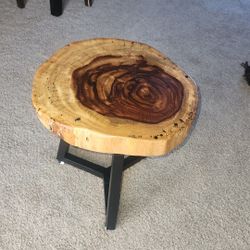 Walnut Live Edge Cookie Slab End Table